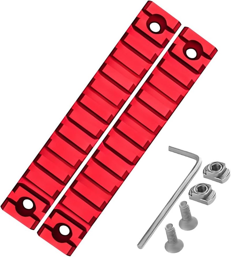 Gotical Store Combo of 5 Slots & 7 Slots M-Lock Rail Picatinny Rail Section Adapter Super Value Pack M-Lock with Set of Screws ML0K Picatinny Accessory Rail (Pack of 8 - Slots, Trigger & Attachment) - Image 3